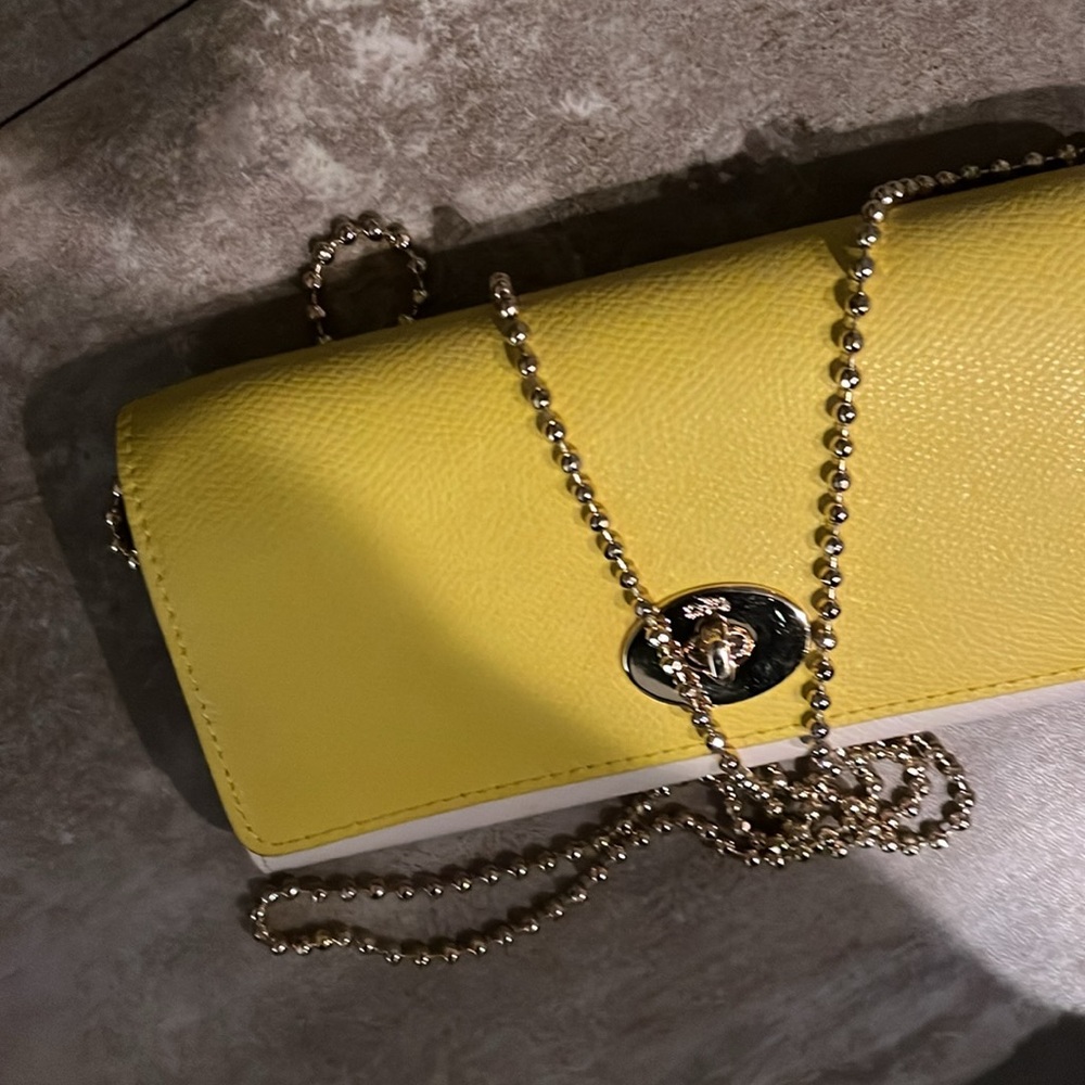 Coach yellow color, black Crossbody